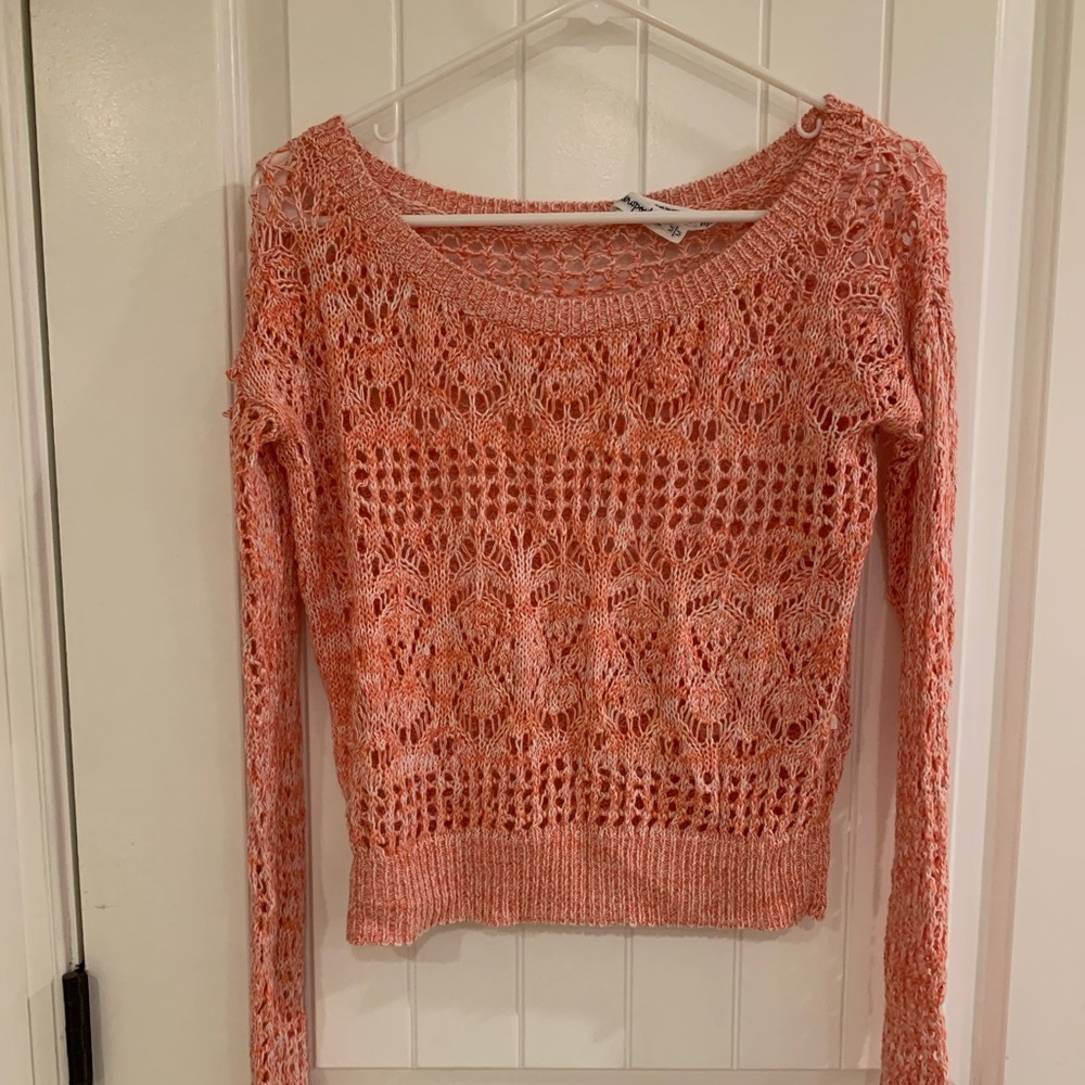 Loose knit coral sweater